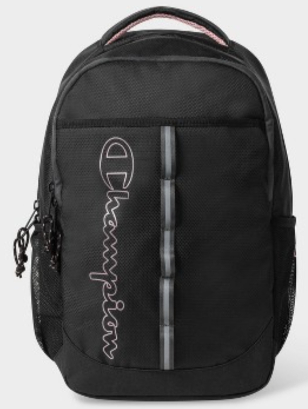 Champion Black Full Size Backpack with Pink Accents Fits A 17" Laptop